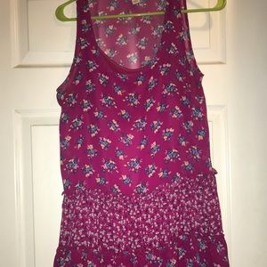 Maroon floral spring dress